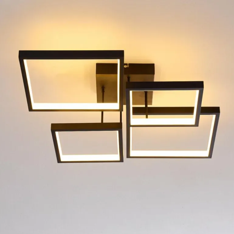Plafonnier Bacolod LED Noir, 1 lumière