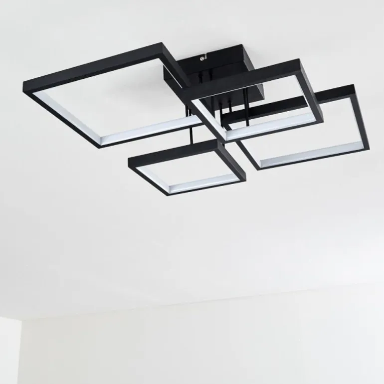 Plafonnier Bacolod LED Noir, 1 lumière