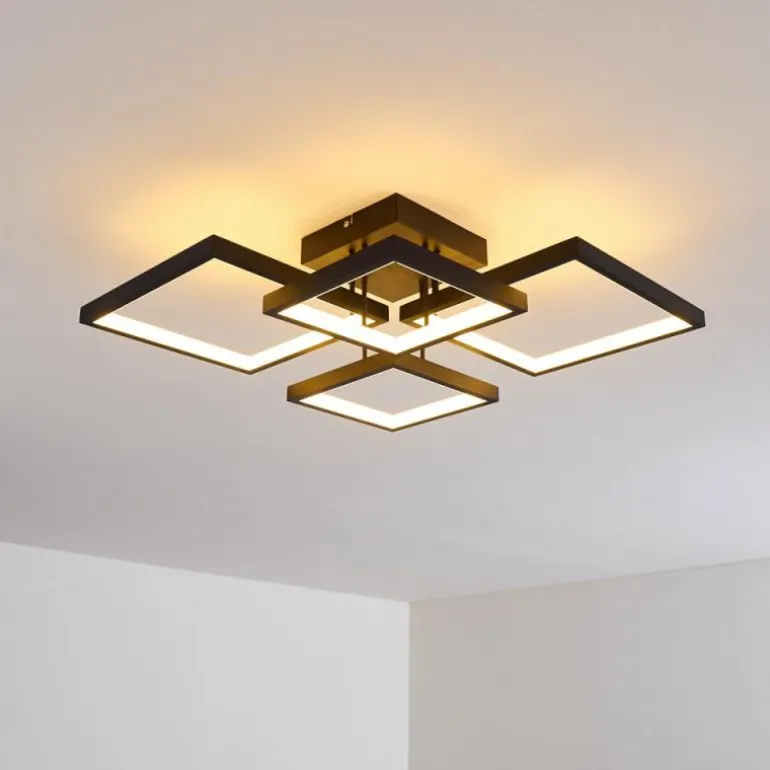 Plafonnier Bacolod LED Noir, 1 lumière