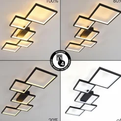 Plafonnier Bacolod LED Noir, 1 lumière