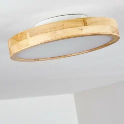 Plafonnier Bagaha LED Bois clair, 1 lumière, Télécommandes