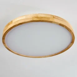 Plafonnier Bagaha LED Bois clair, 1 lumière, Télécommandes