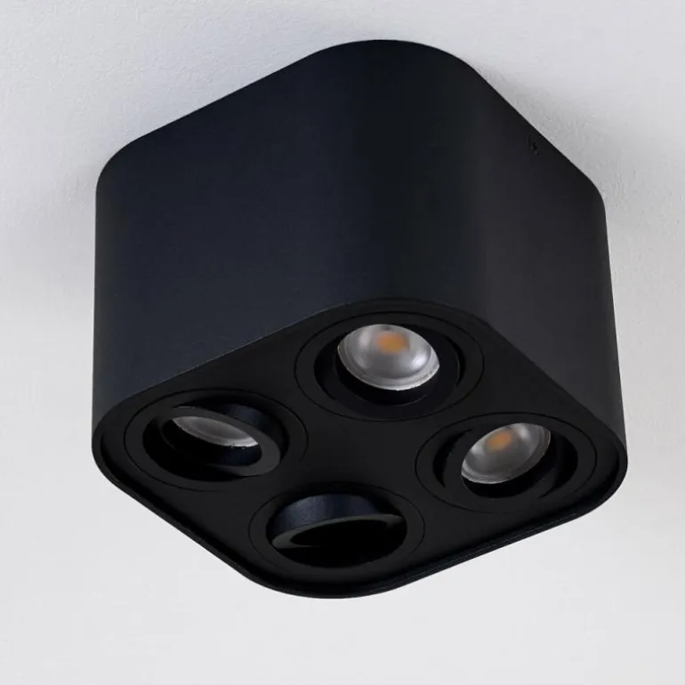 Plafonnier Baishan Noir, 4 lumières