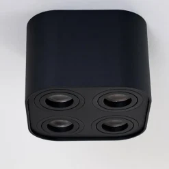 Plafonnier Baishan Noir, 4 lumières