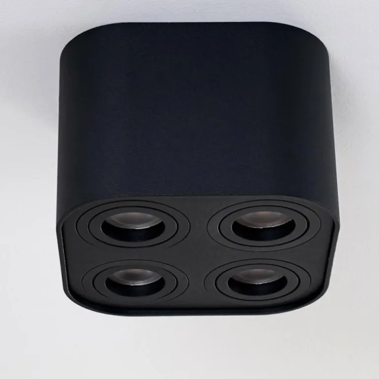 Plafonnier Baishan Noir, 4 lumières