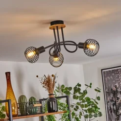 Plafonnier Ballis Écru, Noir, 3 lumières