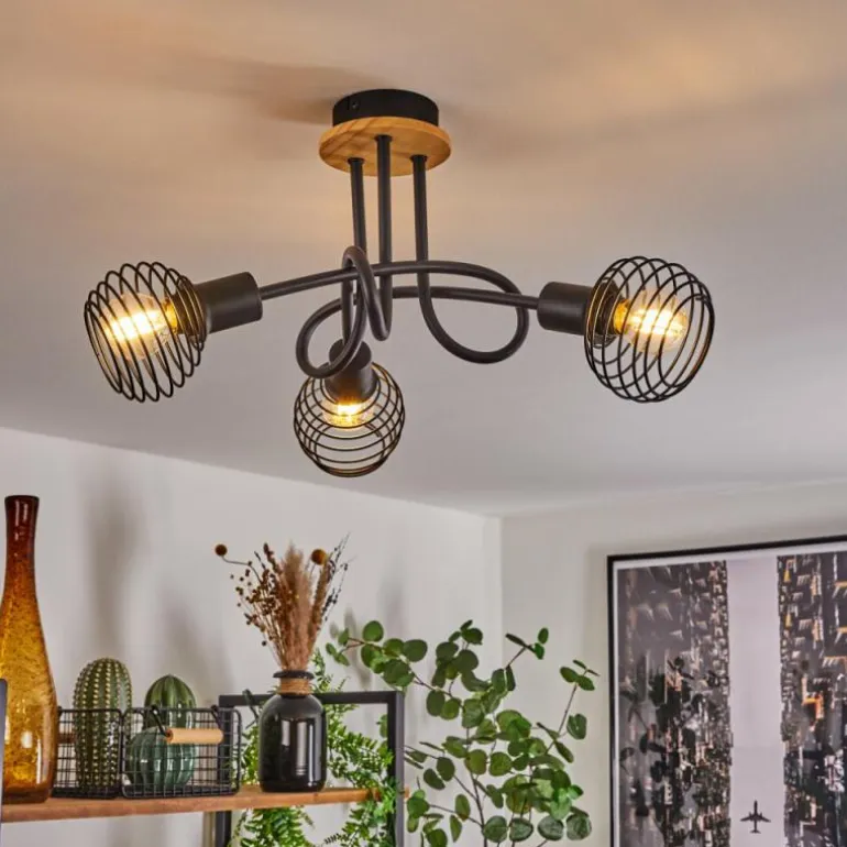 Plafonnier Ballis Écru, Noir, 3 lumières