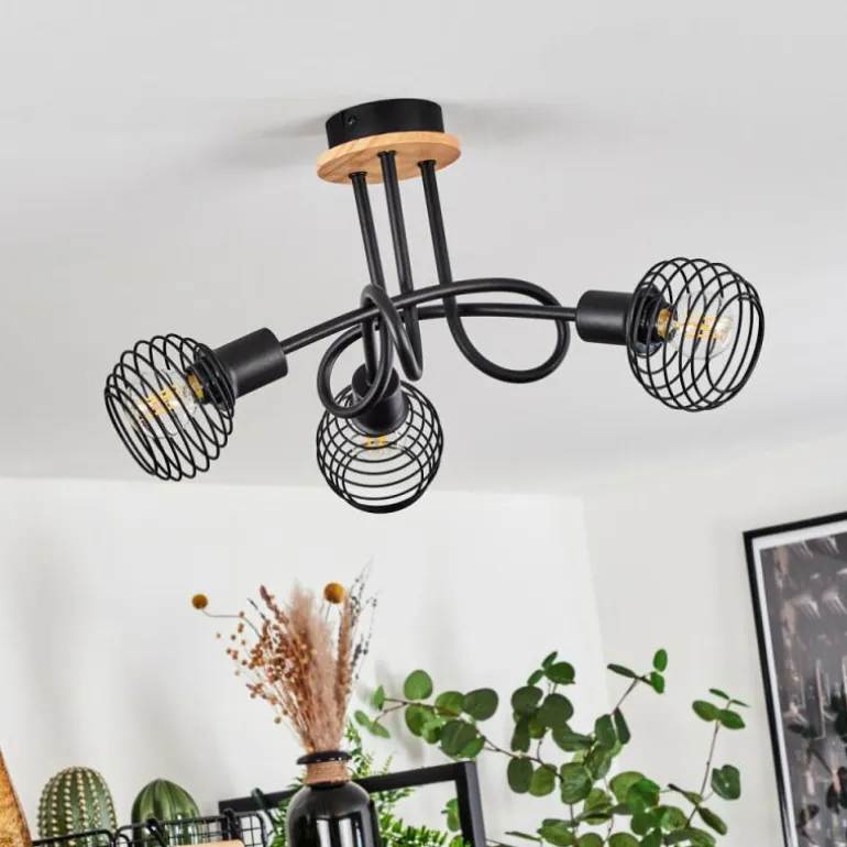 Plafonnier Ballis Écru, Noir, 3 lumières