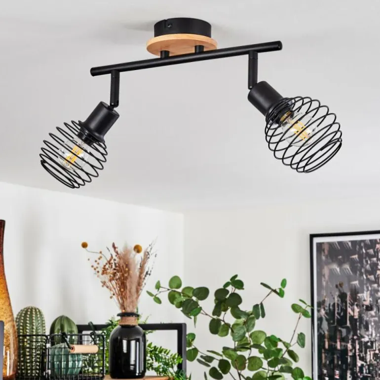 Plafonnier Ballis Écru, Noir, 2 lumières