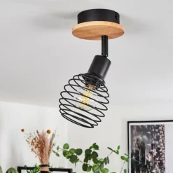 Plafonnier Ballis Écru, Noir, 1 lumière