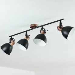 Plafonnier Banjul Brun, Noir, 4 lumières
