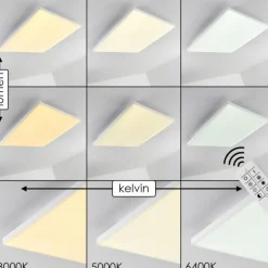 Plafonnier Bankura LED Blanc, 1 lumière, Télécommandes