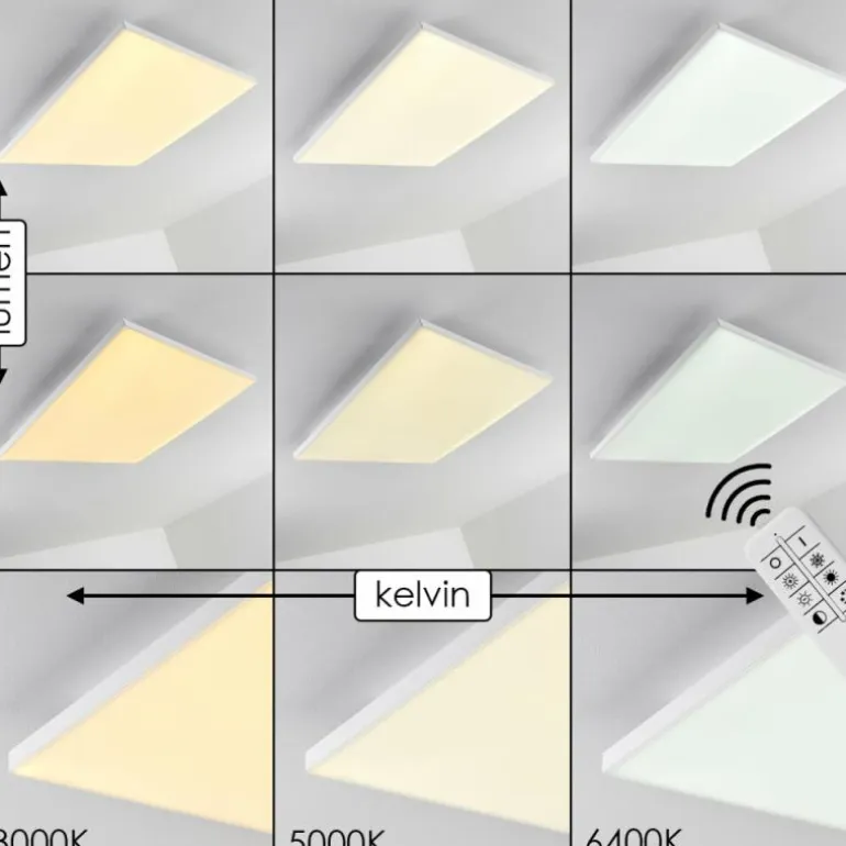 Plafonnier Bankura LED Blanc, 1 lumière, Télécommandes