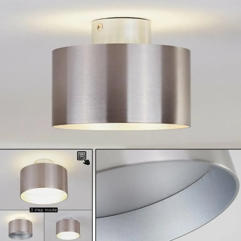 Plafonnier Baraboo LED Nickel mat, 2 lumières