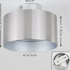 Plafonnier Baraboo LED Nickel mat, 2 lumières