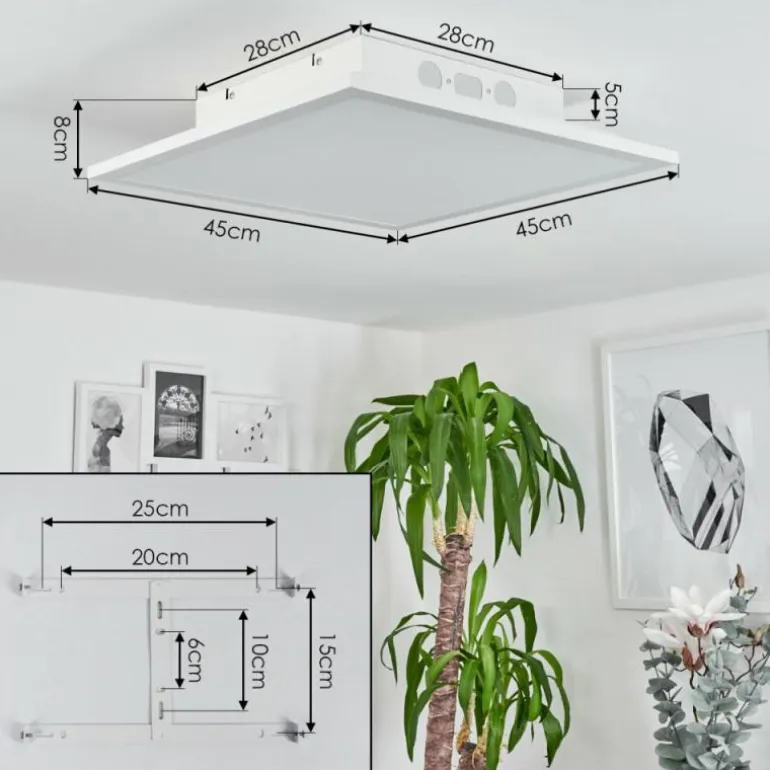 Plafonnier Barasat LED Blanc, 1 lumière