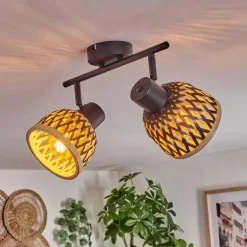 Plafonnier Barayn Noir, 2 lumières