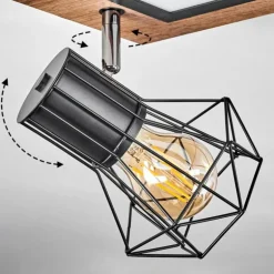 Plafonnier Bardhaman LED Chrome, Couleur bois, Noir, Blanc, 3 lumières