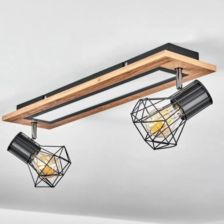 Plafonnier Bardhaman LED Chrome, Couleur bois, Noir, Blanc, 3 lumières