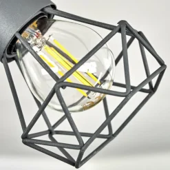 Plafonnier Baripada Anthracite, Chrome, 4 lumières