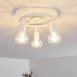 Plafonnier Baripada Blanc, 3 lumières