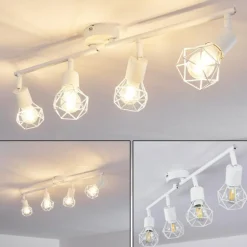 Plafonnier Baripada Blanc, 4 lumières