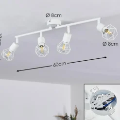 Plafonnier Baripada Blanc, 4 lumières