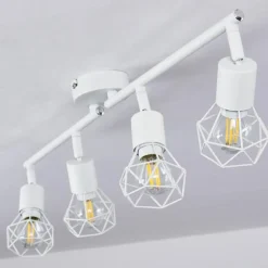 Plafonnier Baripada Blanc, 4 lumières