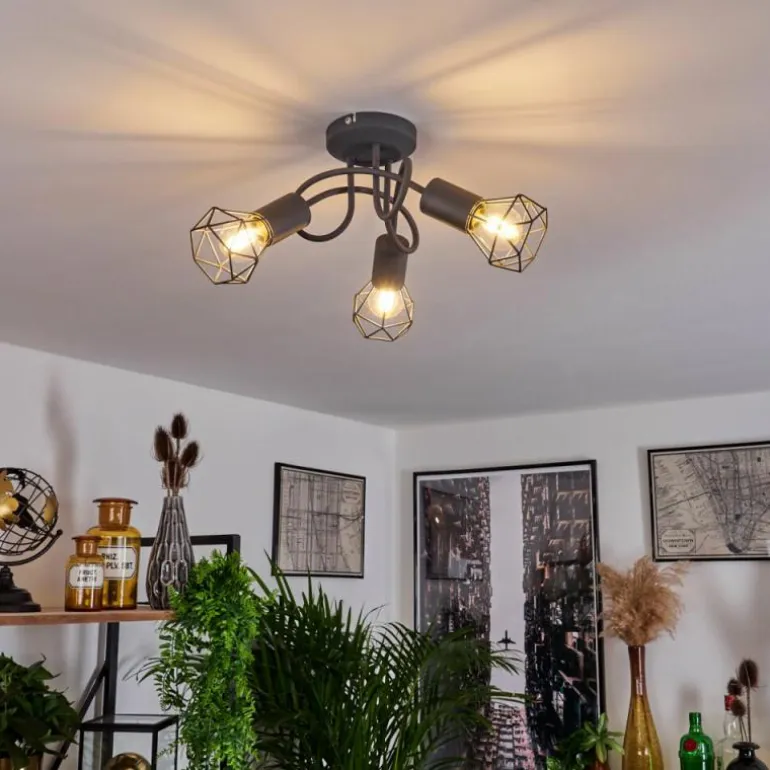 Plafonnier Baripada Gris, 3 lumières