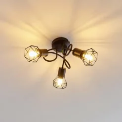 Plafonnier Baripada Noir, 3 lumières