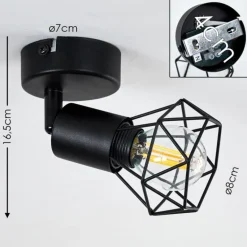 Plafonnier Baripada Noir, 1 lumière