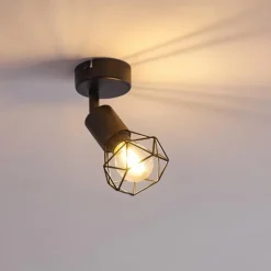 Plafonnier Baripada Noir, 1 lumière