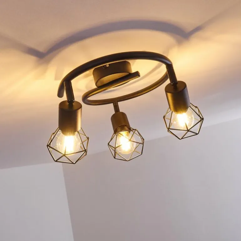 Plafonnier Baripada Noir, 3 lumières