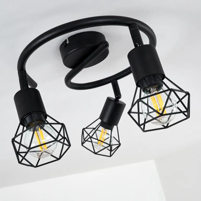 Plafonnier Baripada Noir, 3 lumières