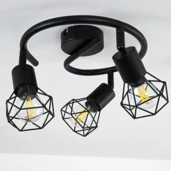 Plafonnier Baripada Noir, 3 lumières