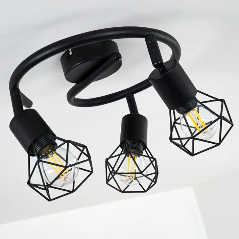 Plafonnier Baripada Noir, 3 lumières