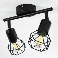 Plafonnier Baripada Noir, 2 lumières