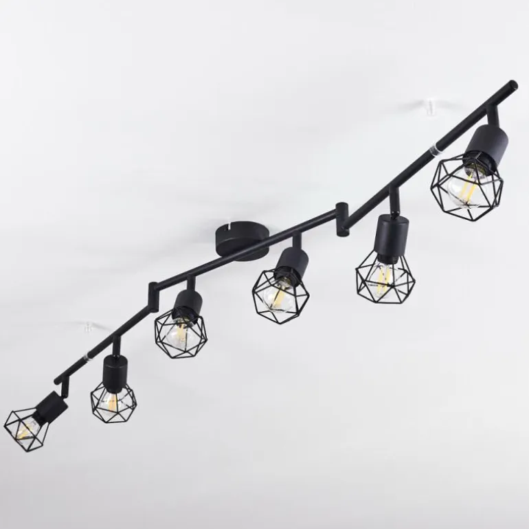 Plafonnier Baripada Noir, 6 lumières