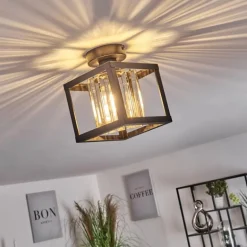 Plafonnier Barracon Noir, 1 lumière