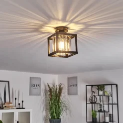 Plafonnier Barracon Noir, 1 lumière