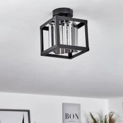 Plafonnier Barracon Noir, 1 lumière
