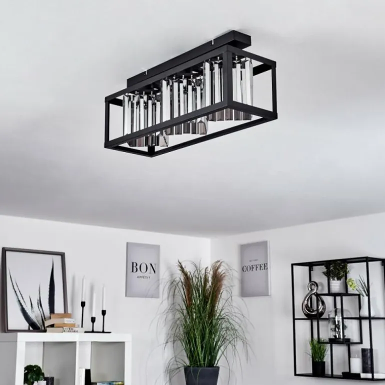 Plafonnier Barracon Noir, 3 lumières
