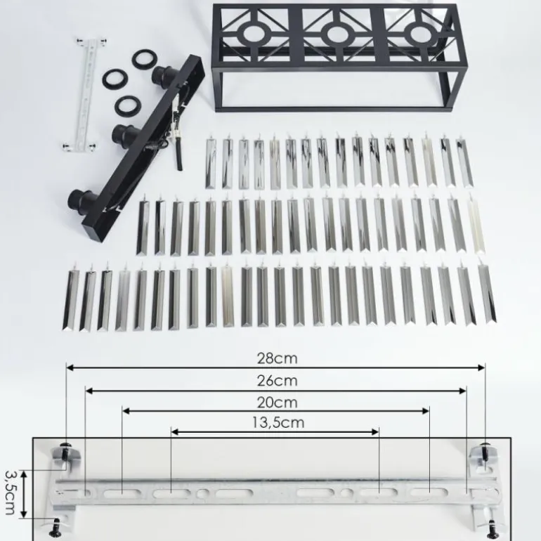 Plafonnier Barracon Noir, 3 lumières