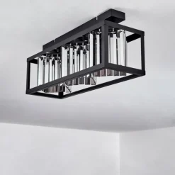 Plafonnier Barracon Noir, 3 lumières
