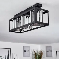 Plafonnier Barracon Noir, 3 lumières