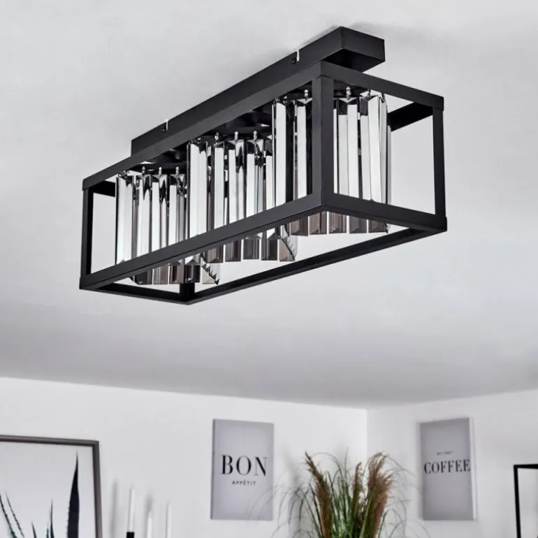 Plafonnier Barracon Noir, 3 lumières