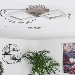Plafonnier Batuna LED Nickel mat, 1 lumière