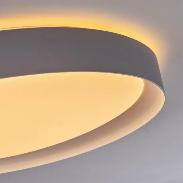 Plafonnier Beade LED Gris, Blanc, 1 lumière, Télécommandes, Changeur de couleurs