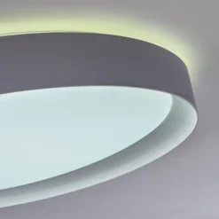 Plafonnier Beade LED Gris, Blanc, 1 lumière, Télécommandes, Changeur de couleurs