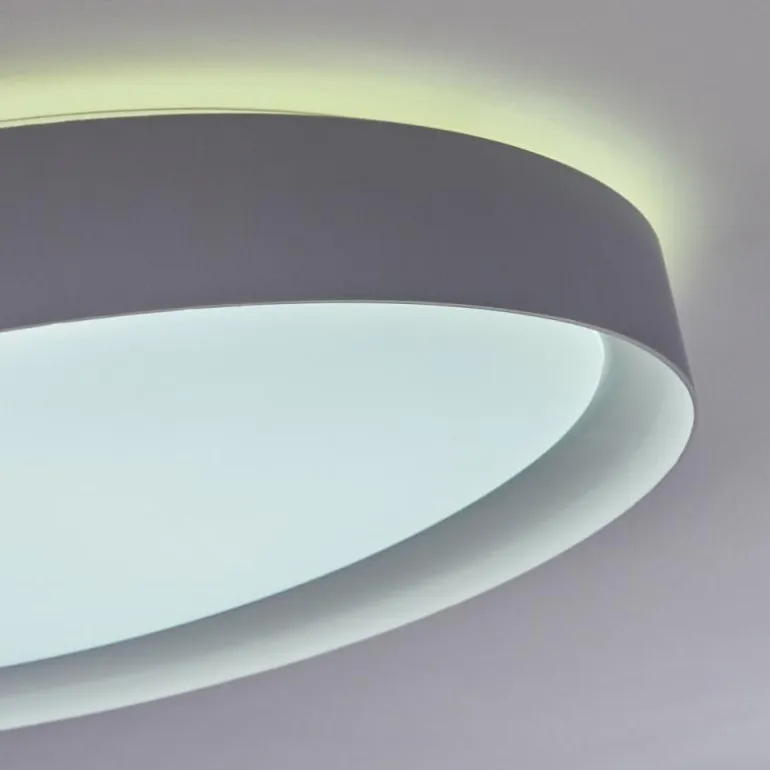 Plafonnier Beade LED Gris, Blanc, 1 lumière, Télécommandes, Changeur de couleurs